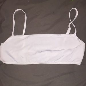 White spaghetti strap style bikini top